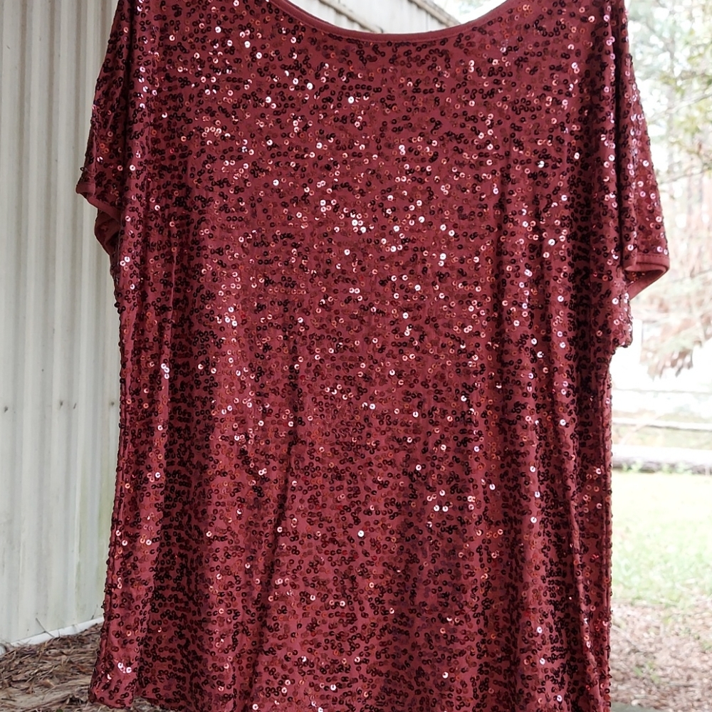 New sequined rust colored t-shirt